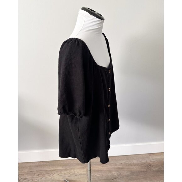 Lane Bryant Square-Neck Button-Front Puff Sleeve Top - Picture 10 of 10